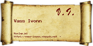 Vass Ivonn névjegykártya